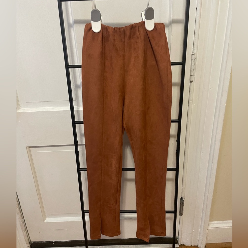 Anthropologie Avec les filles faux suede cropped leggings NWT